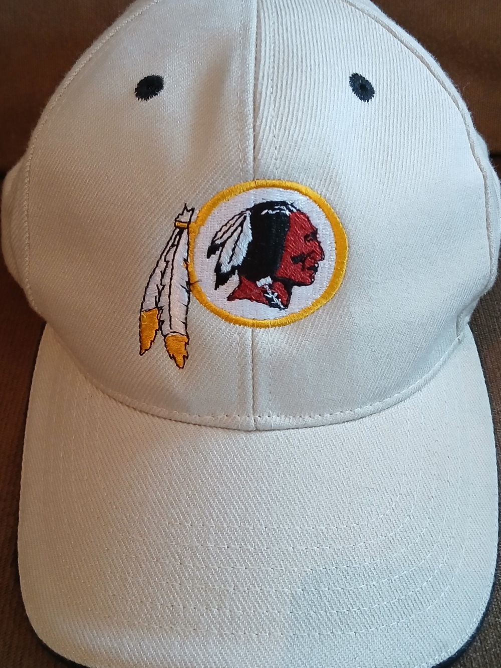 NFL Redskins Cream Baseball Cap with Red & Gold Embroidered Logo